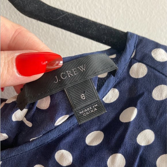 Silk J. Crew Polka Dot Blouse - Picture 4 of 6